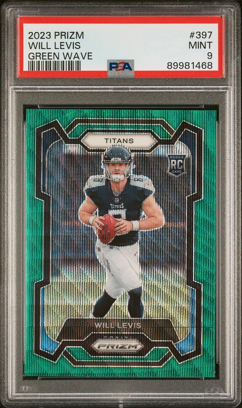 2023 Panini Prizm 397 Will Levis Green Wave PSA 9