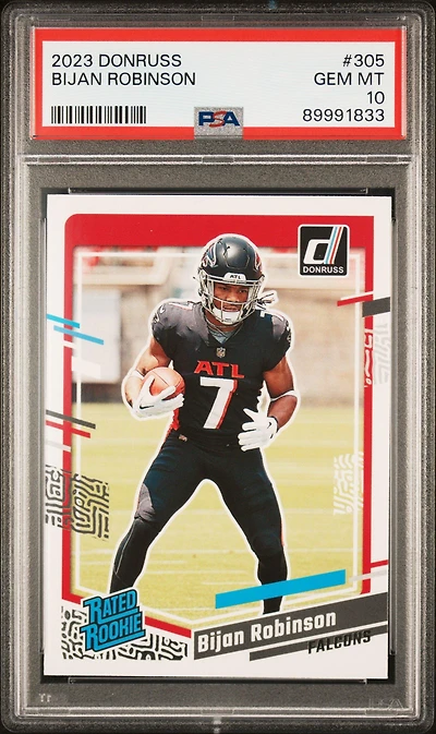 2023 Panini Donruss 305 Bijan Robinson PSA 10