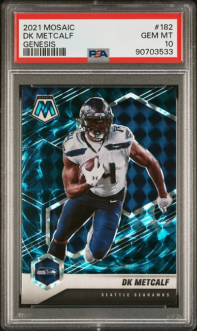 2021 Panini Mosaic 182 Dk Metcalf Genesis PSA 10