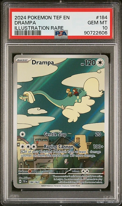 2024 Pokemon Tef En-temporal Forces 184 Drampa PSA 10