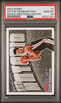 2023 Panini Nba Hoops Rookie Greetings 1 Victor Wembanyama Winter PSA 10