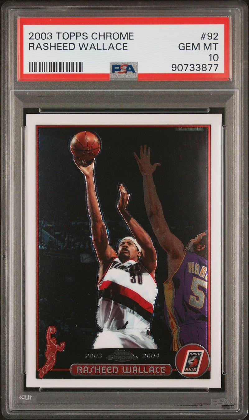2003 Topps Chrome 92 Rasheed Wallace PSA 10