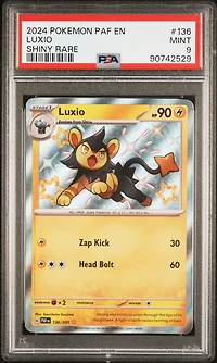 2024 Pokemon Paf En-paldean Fates 136 Luxio Shiny Rare PSA 9