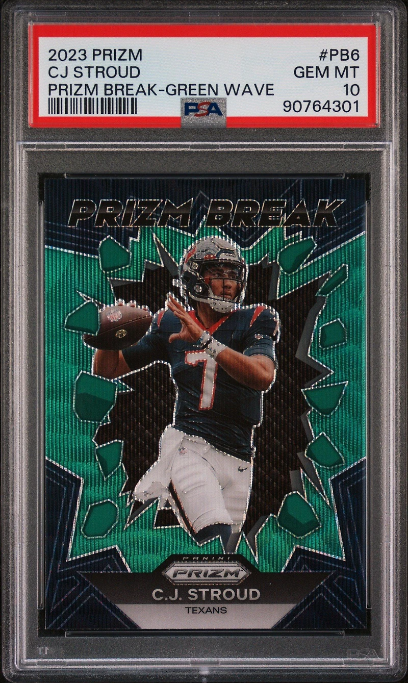 2023 Panini Prizm Prizm Break Pb6 Cj Stroud Green Wave PSA 10