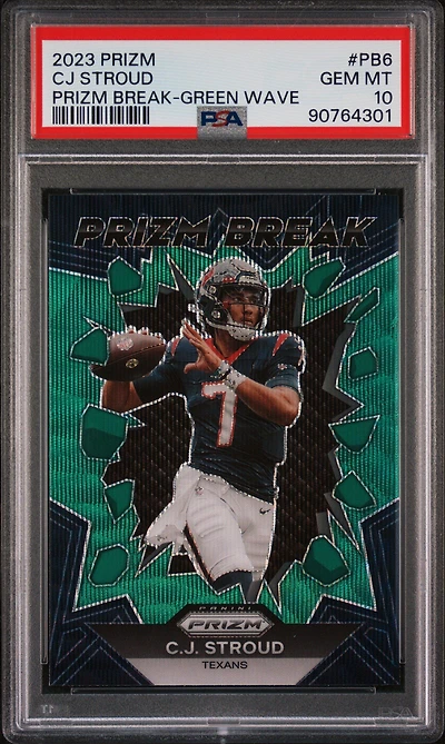2023 Panini Prizm Prizm Break Pb6 Cj Stroud Green Wave PSA 10