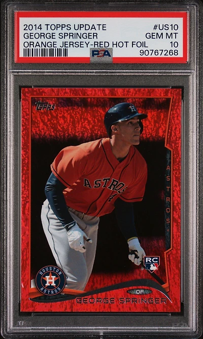 2014 Topps Update Us10 George Springer Orange Jersey-red Hot Foil PSA 10