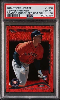 2014 Topps Update Us10 George Springer Orange Jersey-red Hot Foil PSA 10