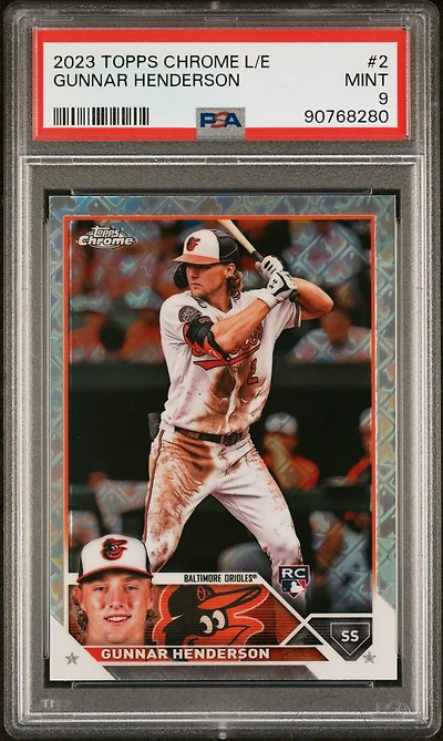 2023 Topps Chrome Logofractor Edition 2 Gunnar Henderson PSA 9