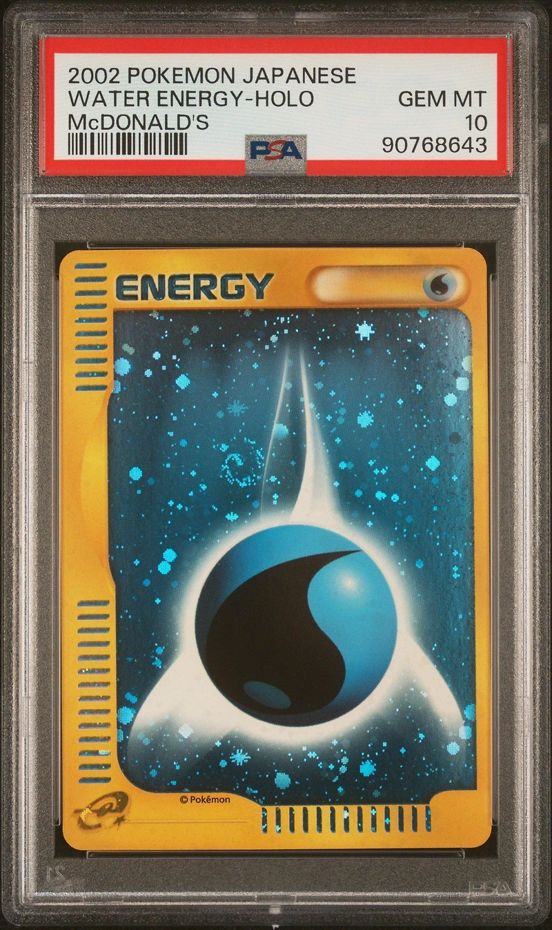 2002 Pokemon Japanese Mcdonald's Water Energy-holo PSA 10