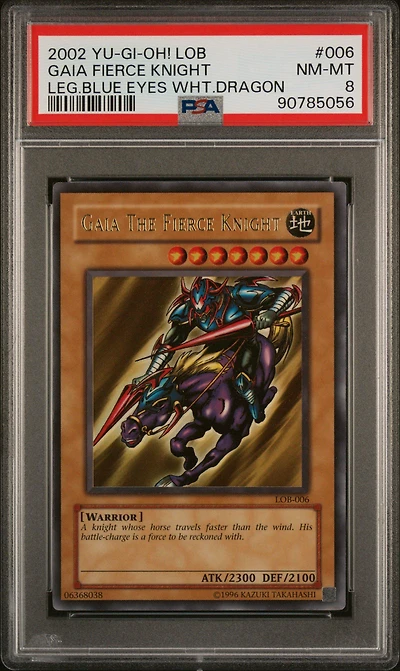 2002 Yu-gi-oh! Lob-legend Of Blue Eyes White Dragon 006 Gaia The Fierce Knight PSA 8