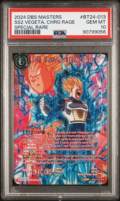 2024 Dragon Ball Super Card Game Masters Series 24 Beyond Generations Bt24-013 Ss2 Vegeta, Charging Rage Special Rare PSA 10