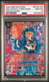 2024 Dragon Ball Super Card Game Masters Series 24 Beyond Generations Bt24-013 Ss2 Vegeta, Charging Rage Special Rare PSA 10