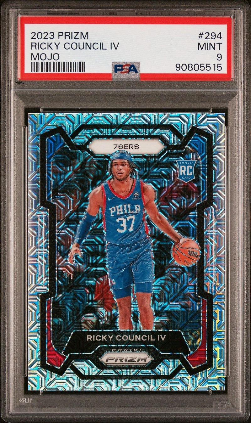 2023 Panini Prizm 294 Ricky Council Iv Mojo Prizm PSA 9