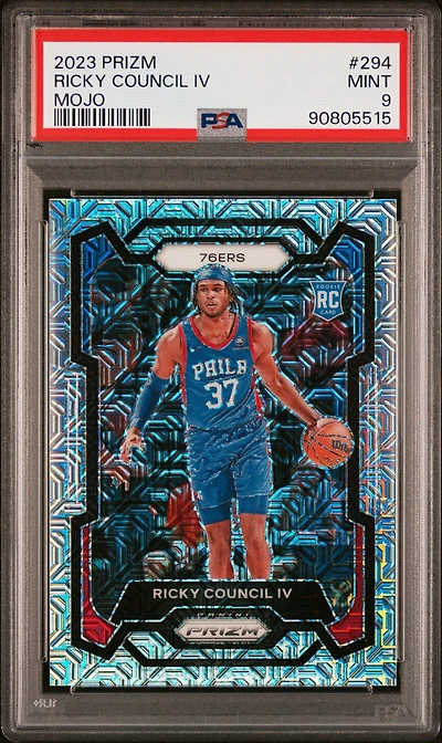 2023 Panini Prizm 294 Ricky Council Iv Mojo Prizm PSA 9