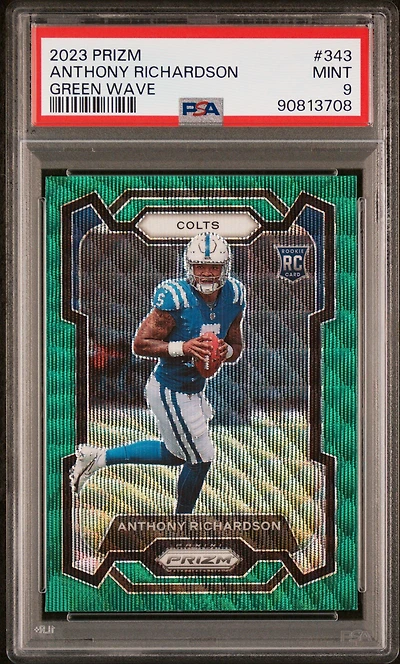2023 Panini Prizm 343 Anthony Richardson Green Wave PSA 9