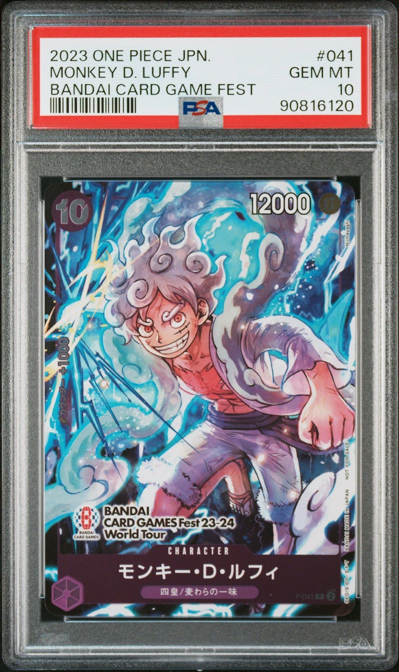 2023 One Piece Japanese Promos 041 Monkey D. Luffy Bandai Card Game Fest PSA 10