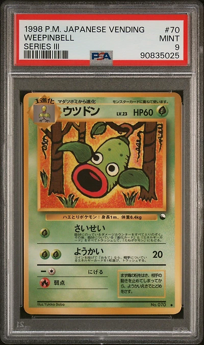 1998 Pokemon Japanese Vending 70 Weepinbell Series Iii PSA 9