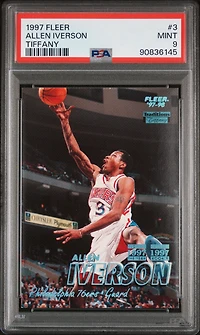 1997 Fleer 3 Allen Iverson Tiffany PSA 9