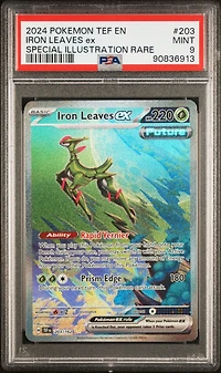 2024 Pokemon Tef En-temporal Forces 203 Iron Leaves Ex PSA 9
