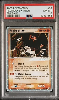2005 Pokemon Ex Emerald 99 Regirock Ex-holo PSA 8