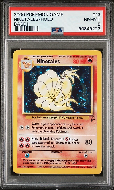 2000 Pokemon Game Base Ii 13 Ninetales PSA 8