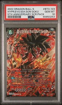 2018 Dragon Ball Super Card Game Series 3 Cross Worlds Bt3-123 Hyper Evolution Super Saiyan 4 Son Goku 2022 5th Anniversary Set Scr Pack PSA 10