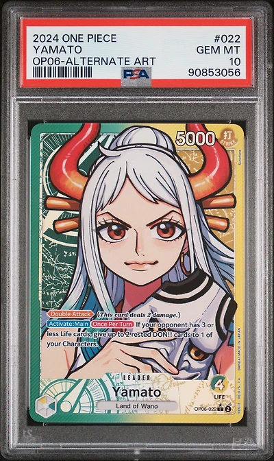 2024 One Piece Op06-wings Of The Captain 022 Yamato Alternate Art PSA 10