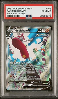 2021 Pokemon Sword & Shield Evolving Skies 186 Full Art/medicham V PSA 10