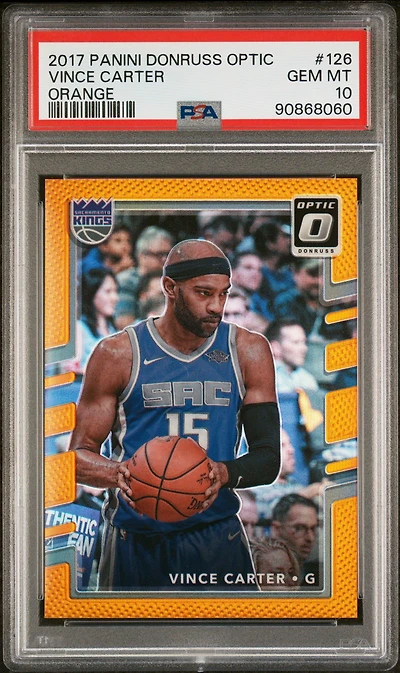 2017 Panini Donruss Optic 126 Vince Carter Orange PSA 10