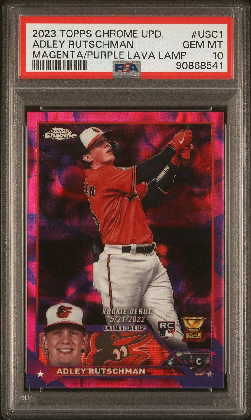 2023 Topps Chrome Update Usc1 Adley Rutschman Magenta/purple Lava Lamp Refractor PSA 10
