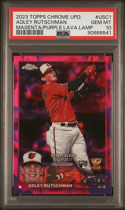 2023 Topps Chrome Update Usc1 Adley Rutschman Magenta/purple Lava Lamp Refractor PSA 10