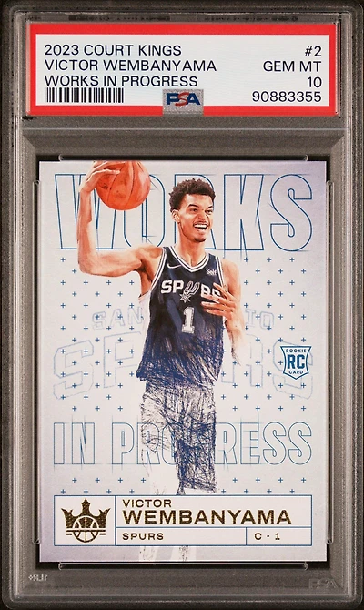 2023 Panini Court Kings Works In Progress 2 Victor Wembanyama PSA 10