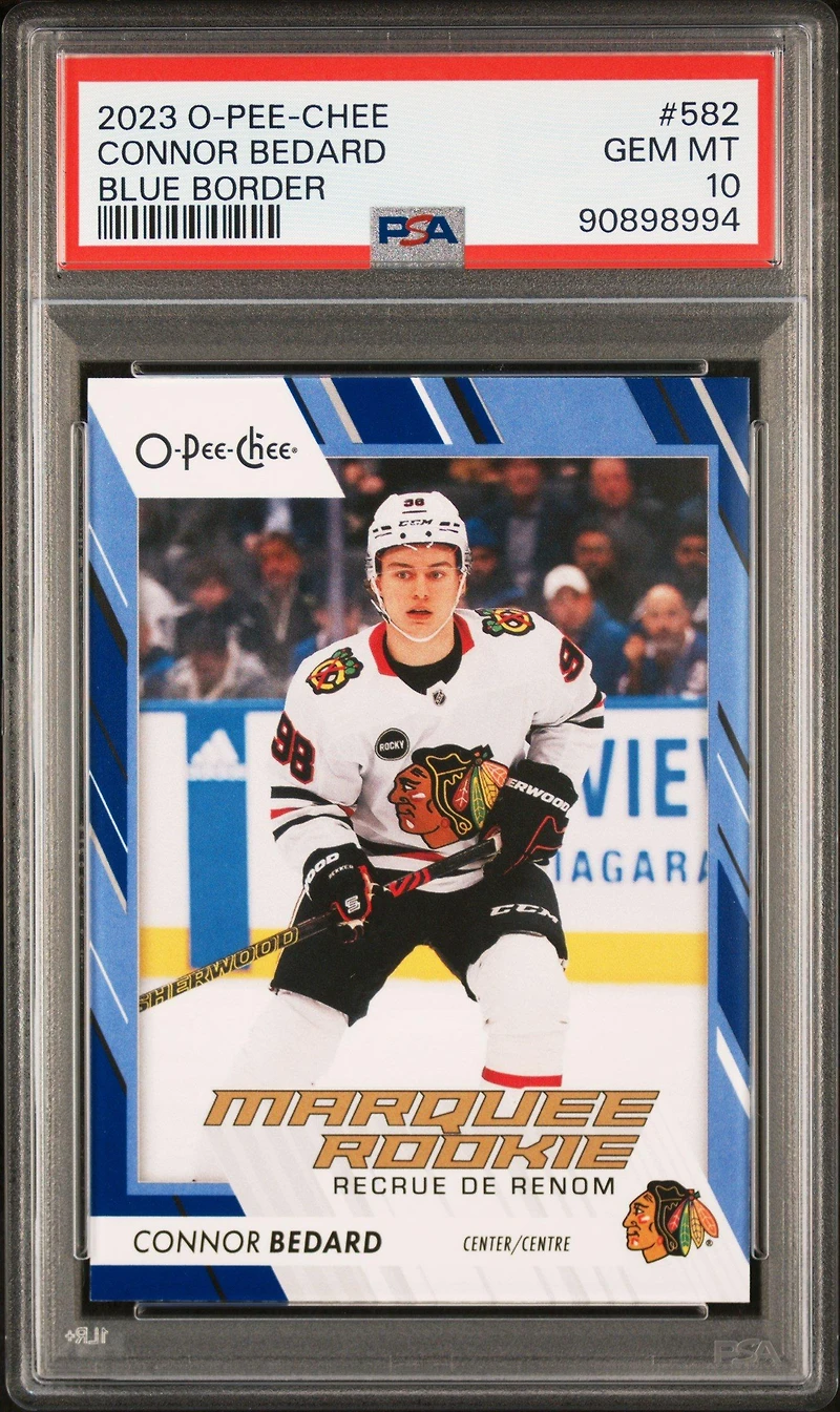 2023 Upper Deck O-pee-chee 582 Connor Bedard Blue Border PSA 10