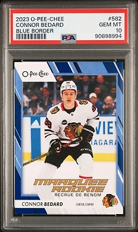 2023 Upper Deck O-pee-chee 582 Connor Bedard Blue Border PSA 10