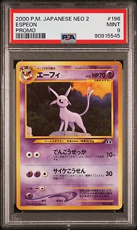 2000 Pokemon Japanese Neo 2 Promo 196 Espeon Promo PSA 9