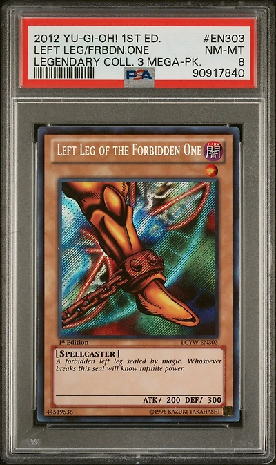 2012 Yu-gi-oh! Legendary Collection 3 Mega-pack En303 Left Leg Of The Forbidden One 1st Edition PSA 8