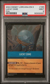 2024 Disney Lorcana En 3-into The Inklands 165 Lucky Dime Foil PSA