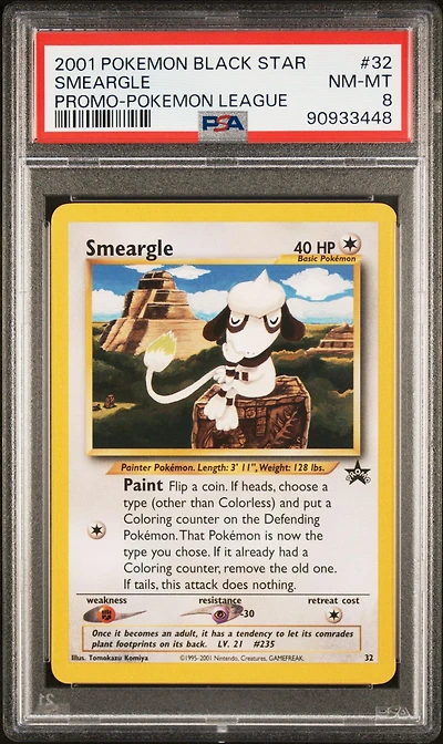 2001 Pokemon Promo Black Star 32 Smeargle PSA 8