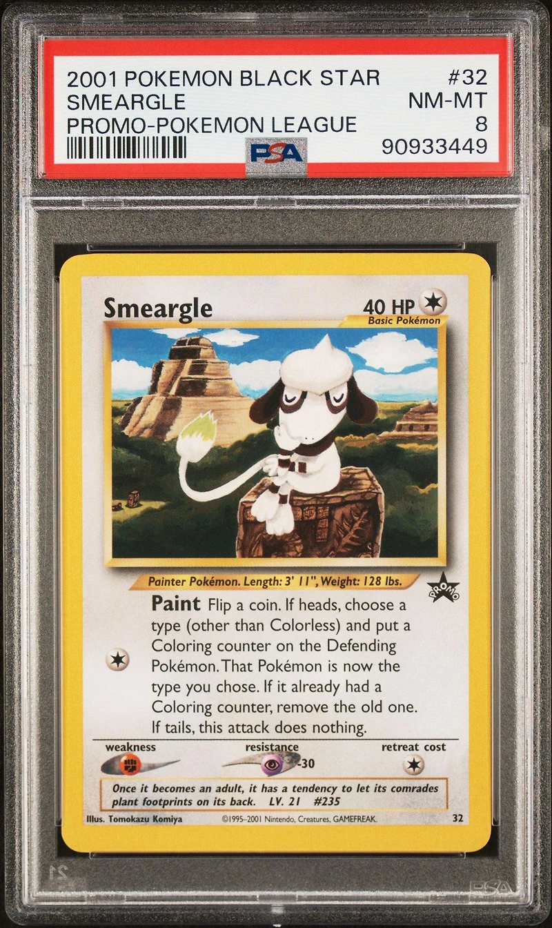 2001 Pokemon Promo Black Star 32 Smeargle Pokemon League PSA 8