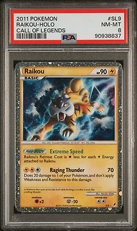 2011 Pokemon Call Of Legends Sl9 Raikou-holo PSA 8