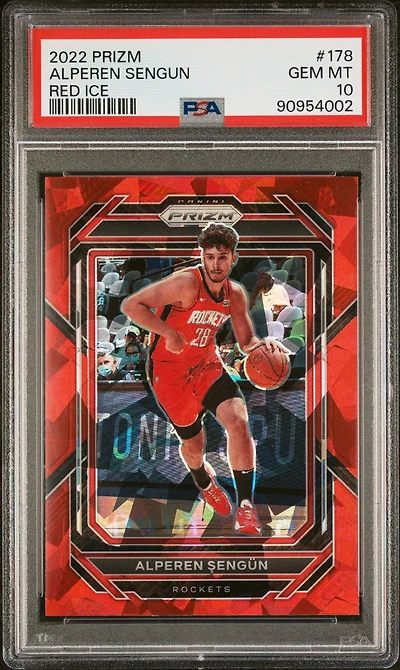 2022 Panini Prizm 178 Alperen Sengun Red Ice PSA 10