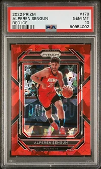 2022 Panini Prizm 178 Alperen Sengun Red Ice PSA 10