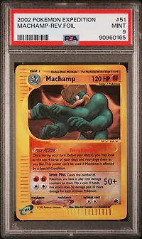2002 Pokemon Expedition 51 Machamp-reverse Foil PSA 9