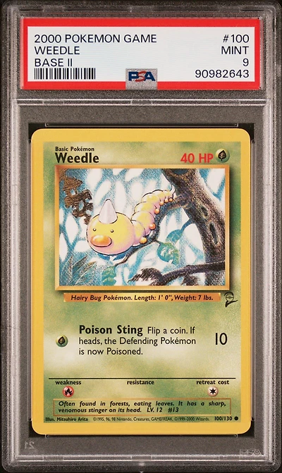 2000 Pokemon Game Base Ii 100 Weedle PSA 9