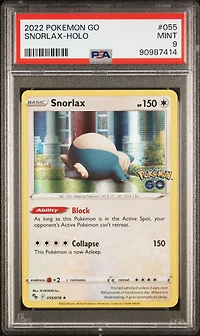2022 Pokemon Go 055 Snorlax-holo PSA 9