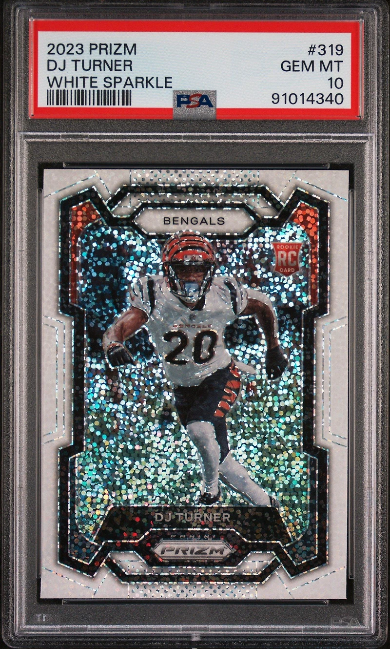 2023 Panini Prizm 319 Dj Turner White Sparkle PSA 10