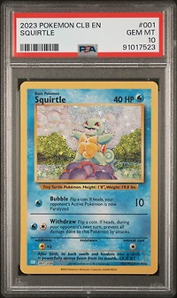2023 Pokemon Clb-trading Card Game Classic Blastoise & Suicune Ex Deck 001 Squirtle PSA
