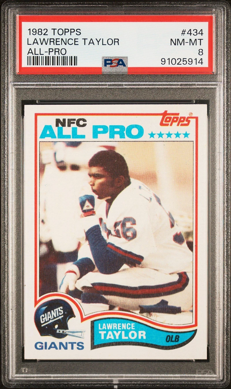 1982 Topps 434 Lawrence Taylor All-pro PSA 8