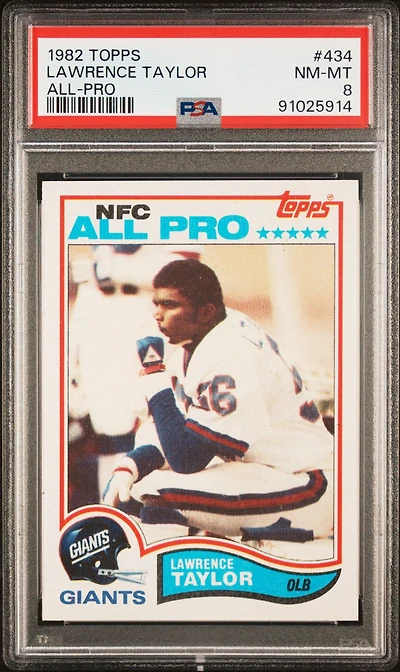1982 Topps 434 Lawrence Taylor All-pro PSA 8