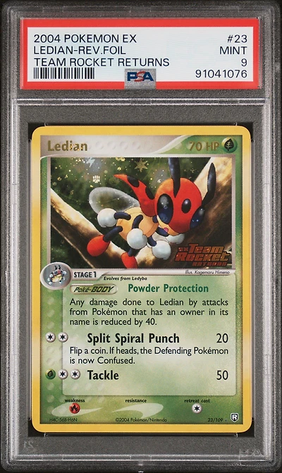 2004 Pokemon Ex Team Rocket Returns 23 Ledian-reverse Foil PSA 9